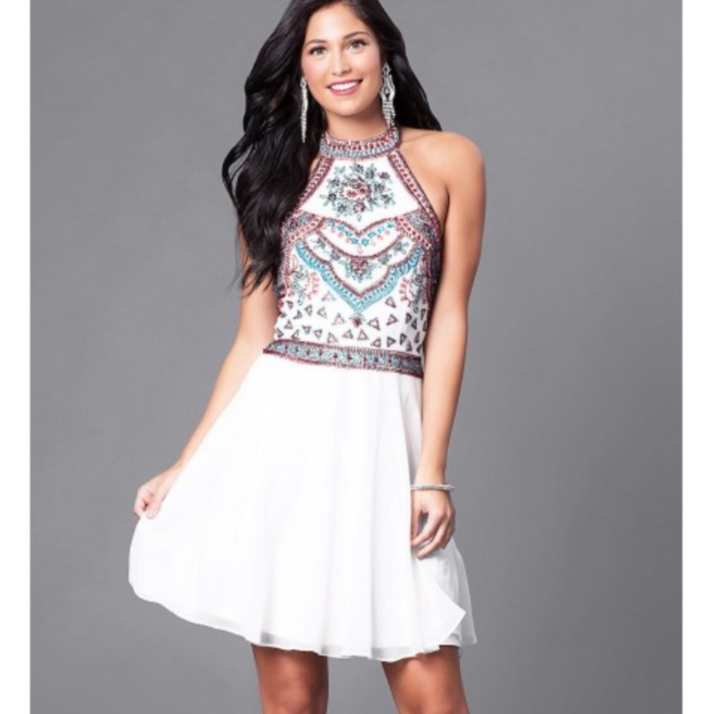 NWT Beaded cocktail dress w/ halter neckline